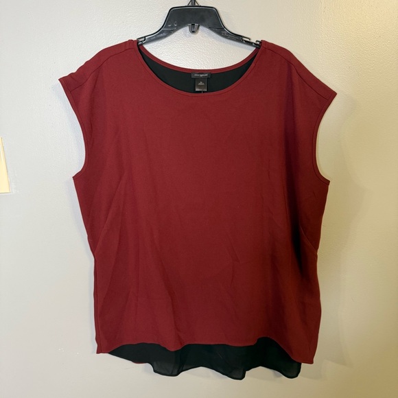 Ann Taylor Tops - Ann Taylor Split Back Sleeveless Top Merlot Size XL Oversized NWT Office